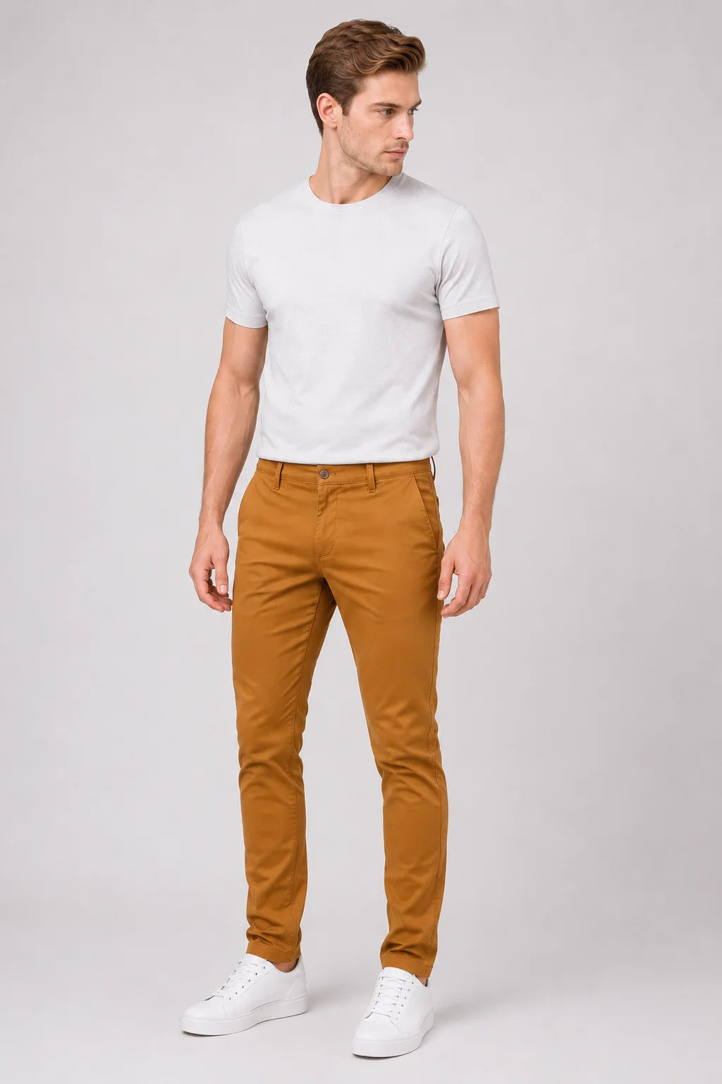 Calça Sarja Slim Caramelo