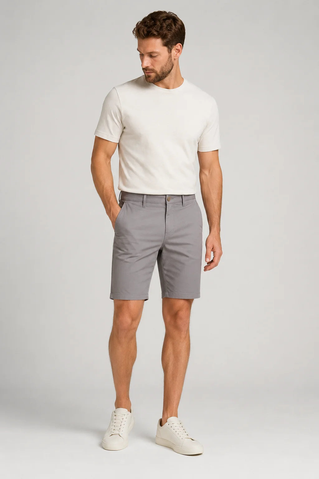 Bermuda Sarja Alfaiataria Slim com Elastano