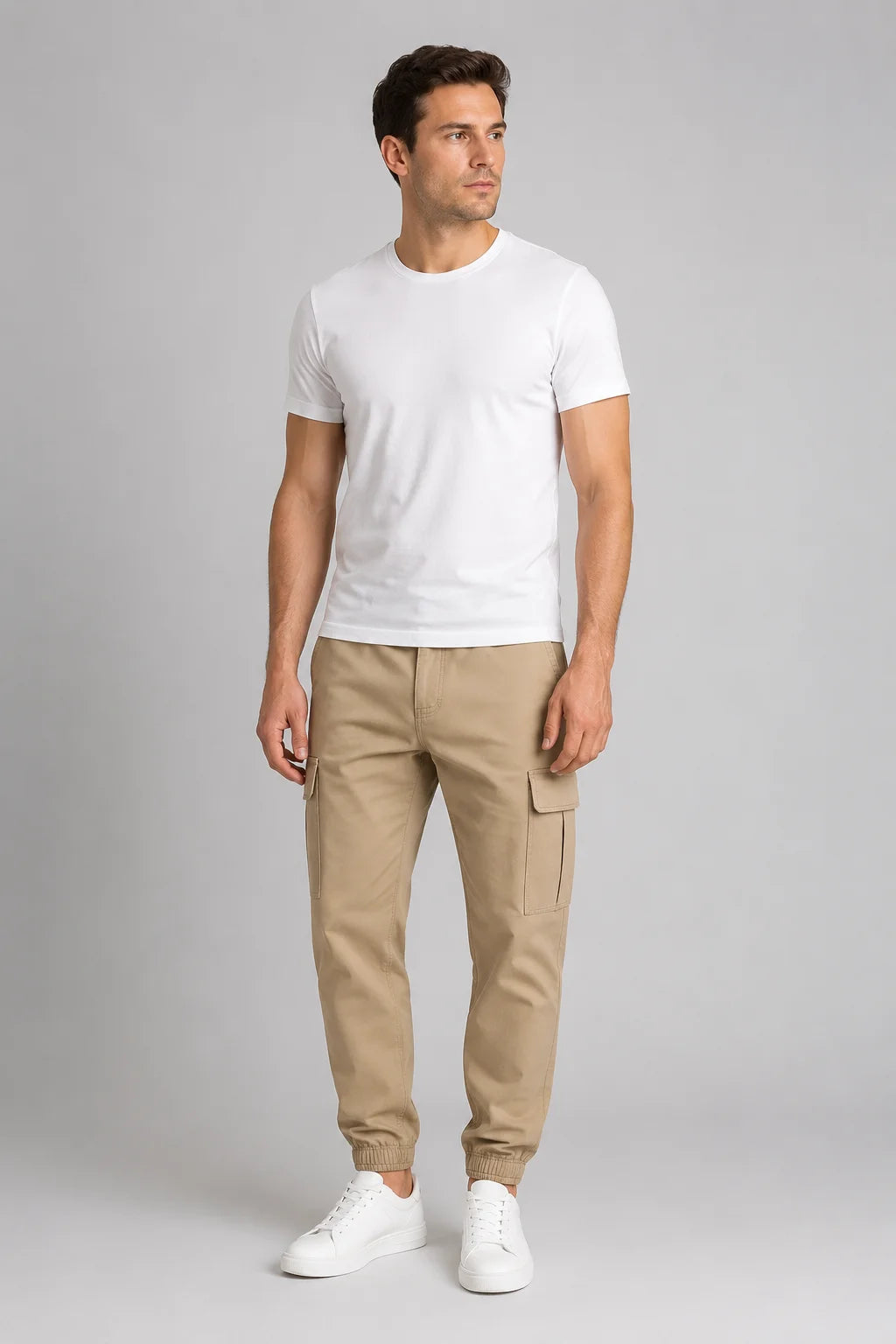 Calça Cargo Jogger Algodão com Punho