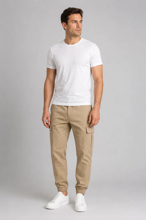 Calça Cargo Jogger Algodão com Punho