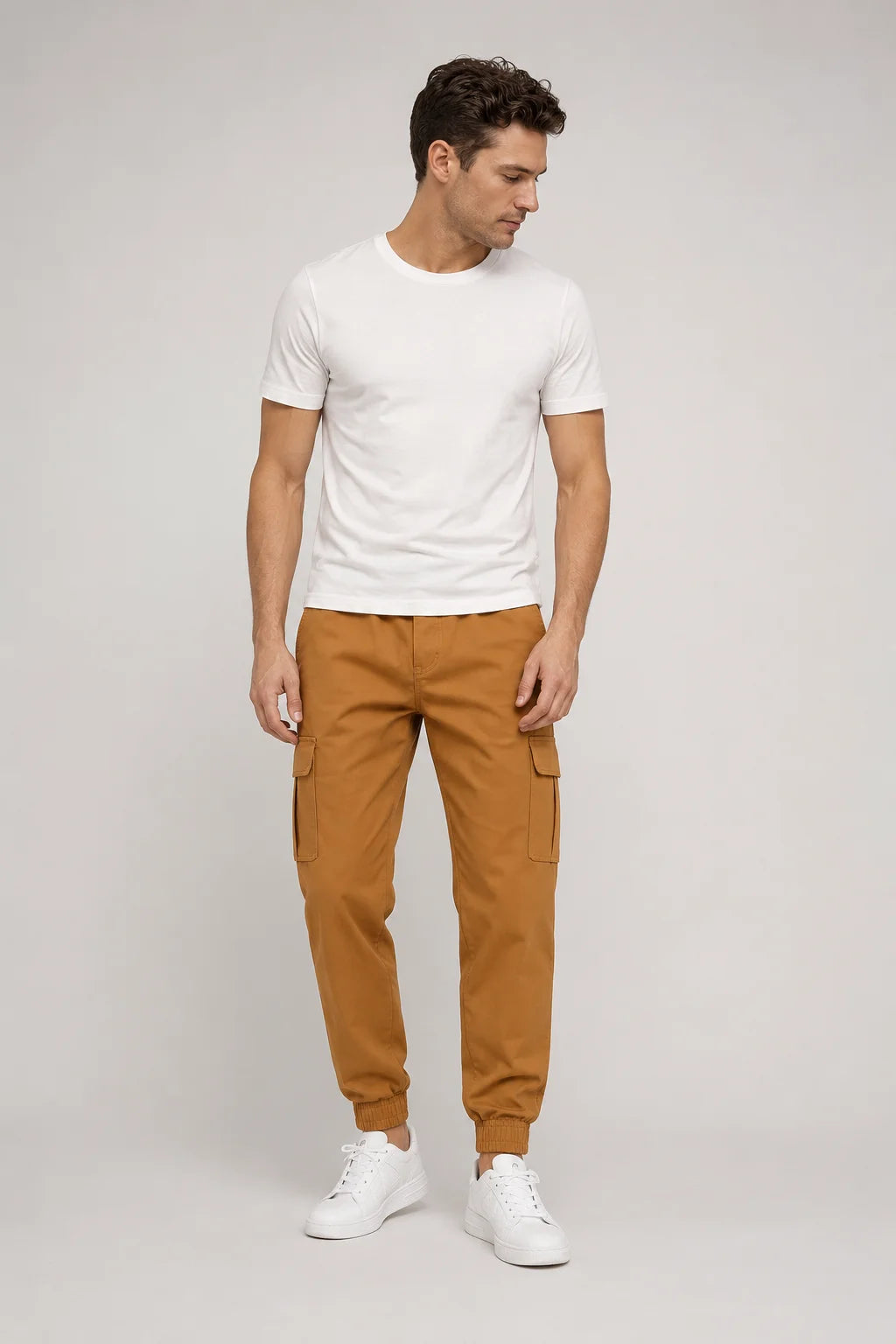 Calça Cargo Jogger Algodão com Punho
