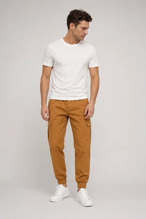 Calça Cargo Jogger Algodão com Punho