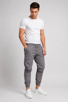 Calça Cargo Jogger Algodão com Punho