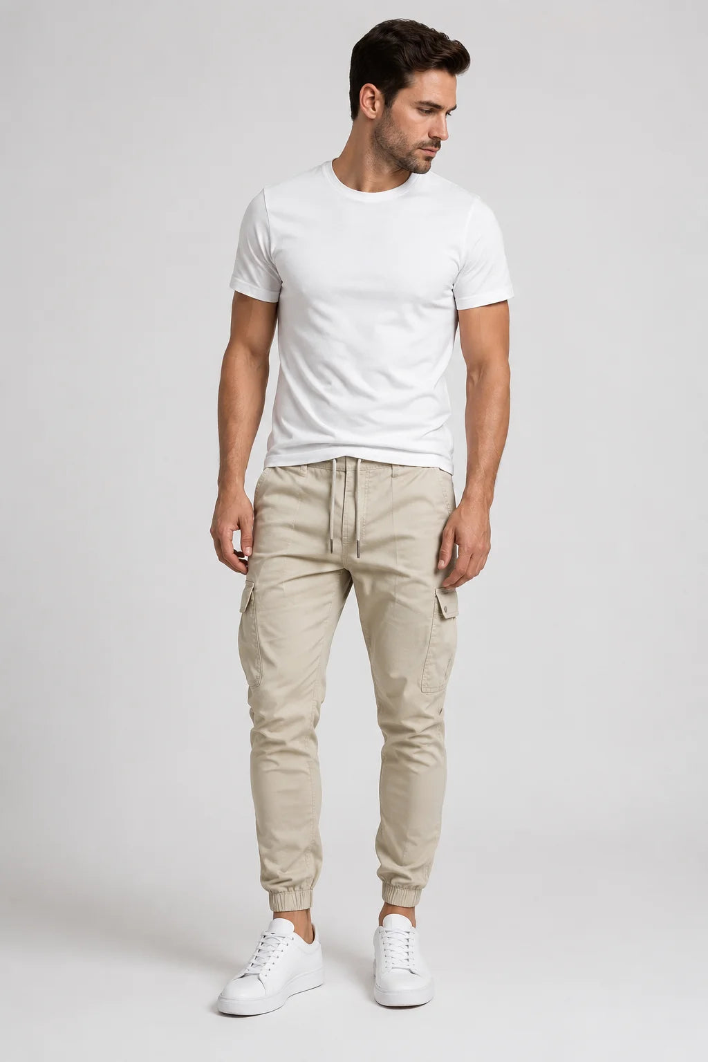 Calça Cargo Jogger Algodão com Punho