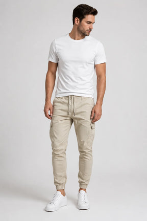 Calça Cargo Jogger Algodão com Punho