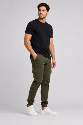 Calça Cargo Jogger Algodão com Punho