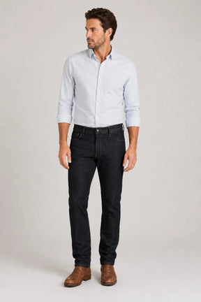Calça Jeans Reta Azul Escuro