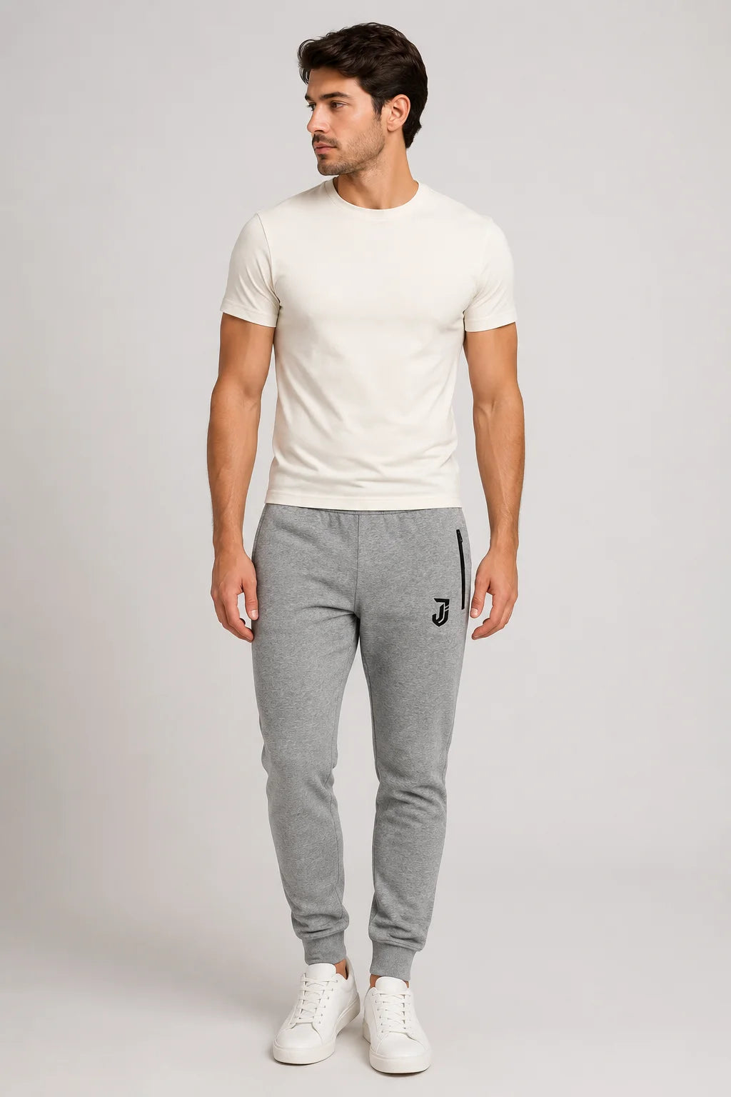 Calça Jogger Moletom Cinza Mescla