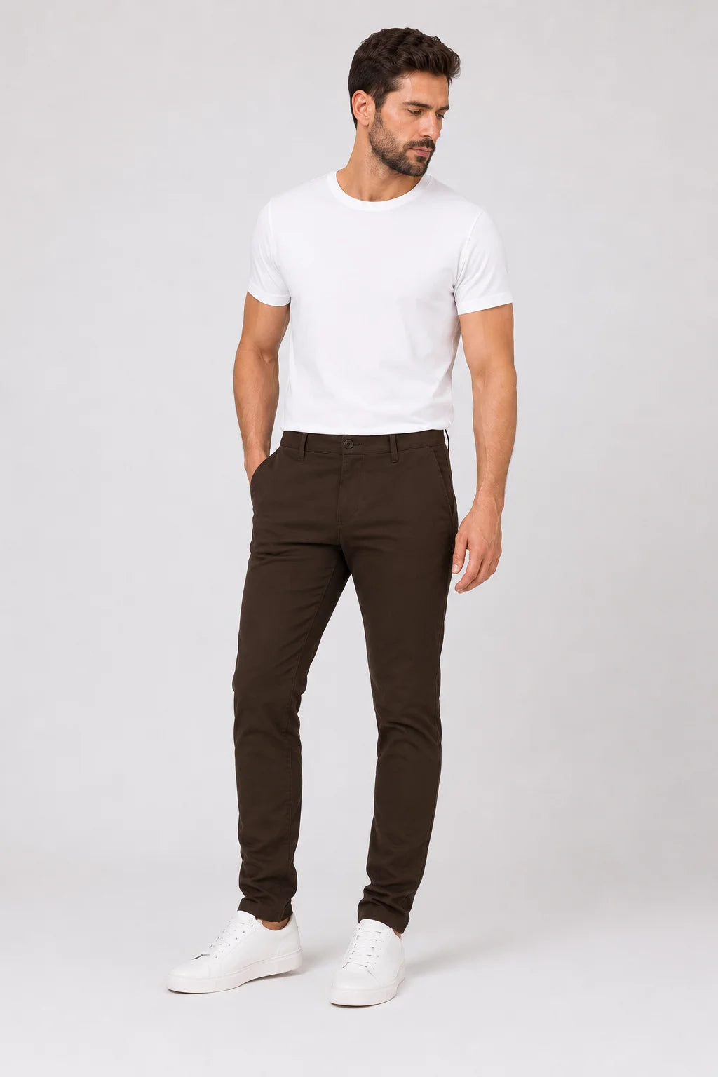 Calça Sarja Slim Caramelo