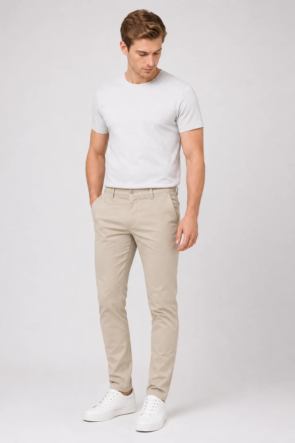 Calça Sarja Slim Caramelo