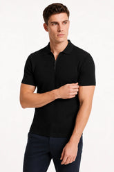 Camisa Polo Canelada com Zíper