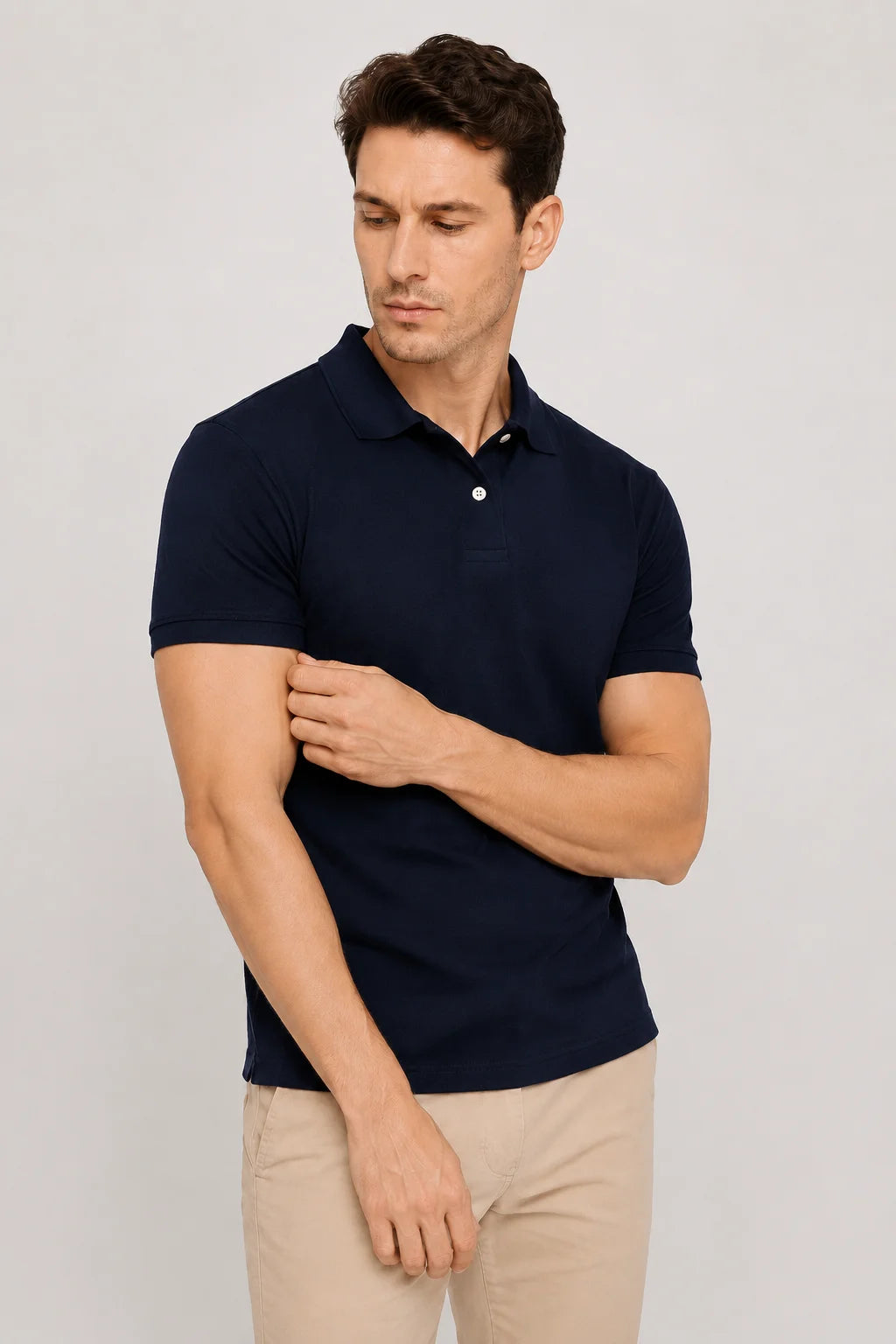 Camisa Polo Piquet Algodão Slim