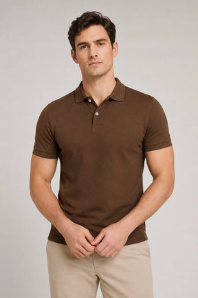 Camisa Polo Piquet Algodão Slim