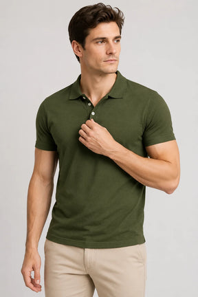 Camisa Polo Piquet Algodão Slim