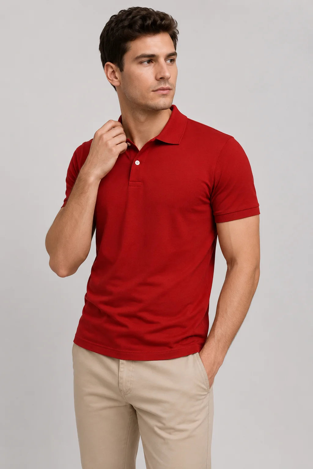 Camisa Polo Piquet Algodão Slim