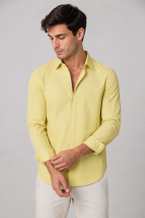 Camisa Social Slim Microfibra Colarinho Clássico