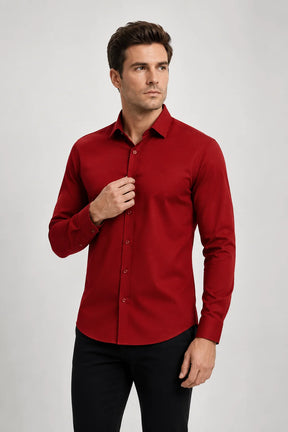 Camisa Social Slim Microfibra Colarinho Clássico