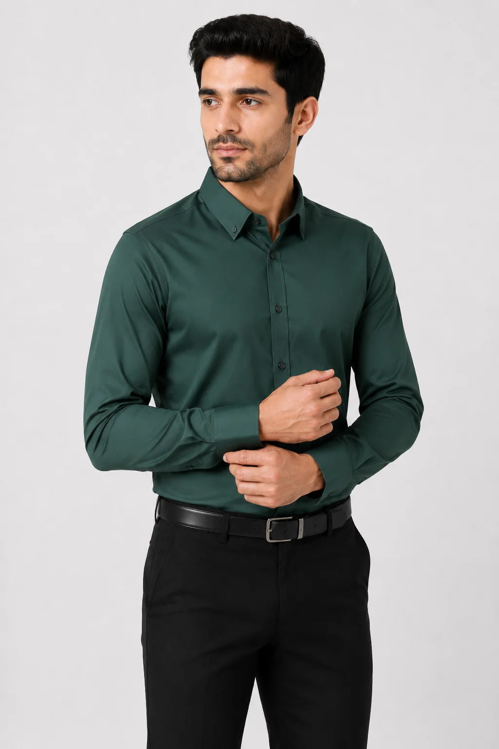 Camisa Social Tecido Leve Azul Marinho