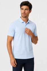 Camisa Polo Malha Gelada Azul Claro
