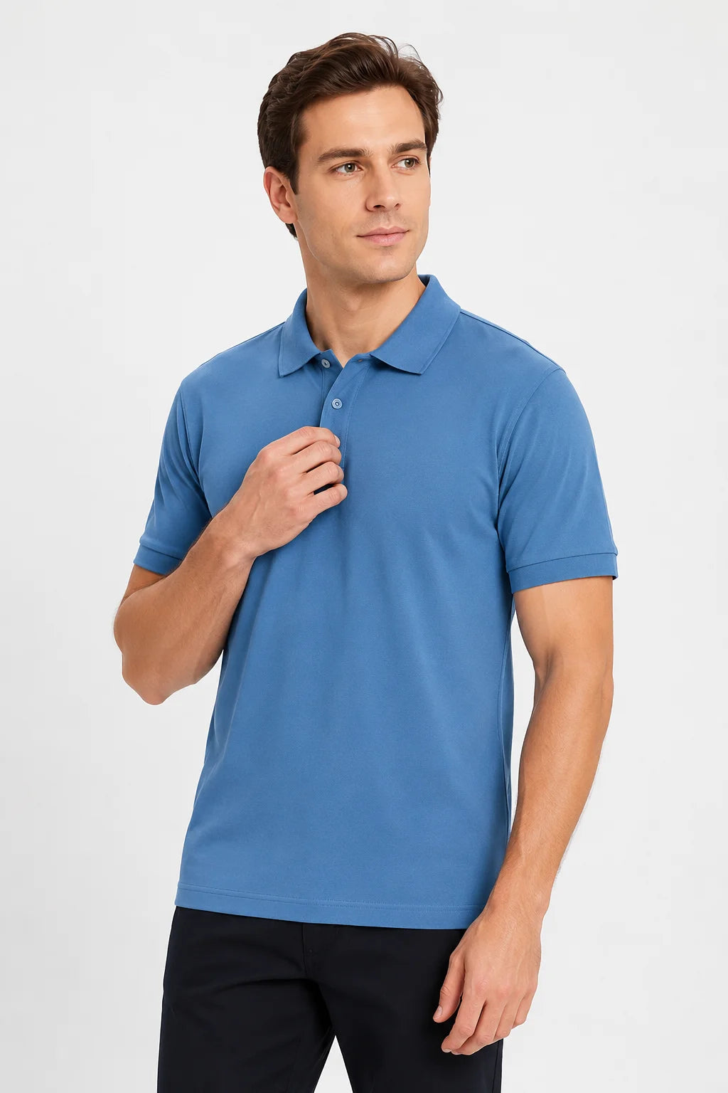 Camisa Polo Piquet Lisa Azul Royal