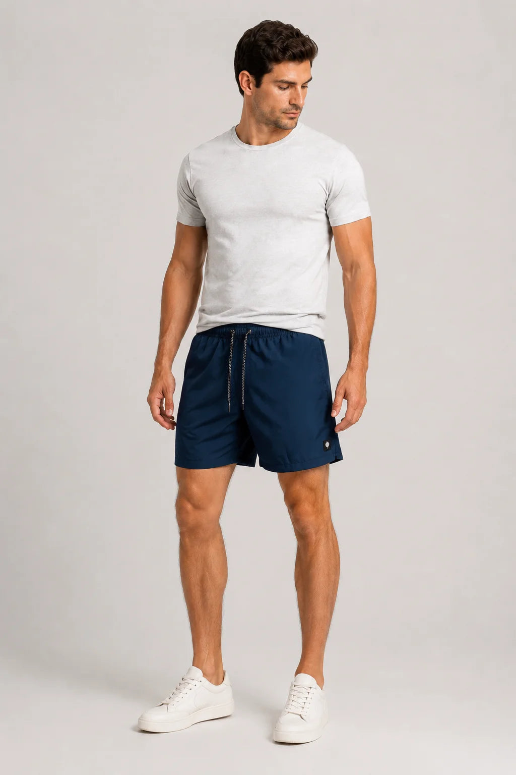 Short Tactel Cós Elástico Bege