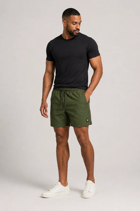 Short Tactel Cós Elástico Bege