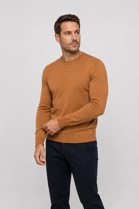 Suéter Tricot Gola Redonda Bege