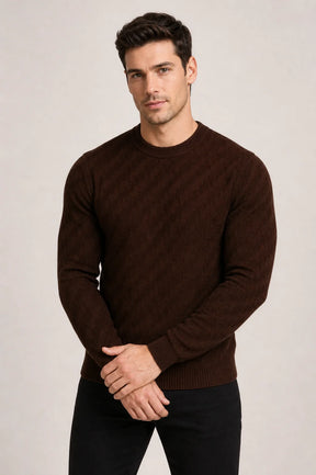 Suéter Tricot Texturizado Azul Marinho
