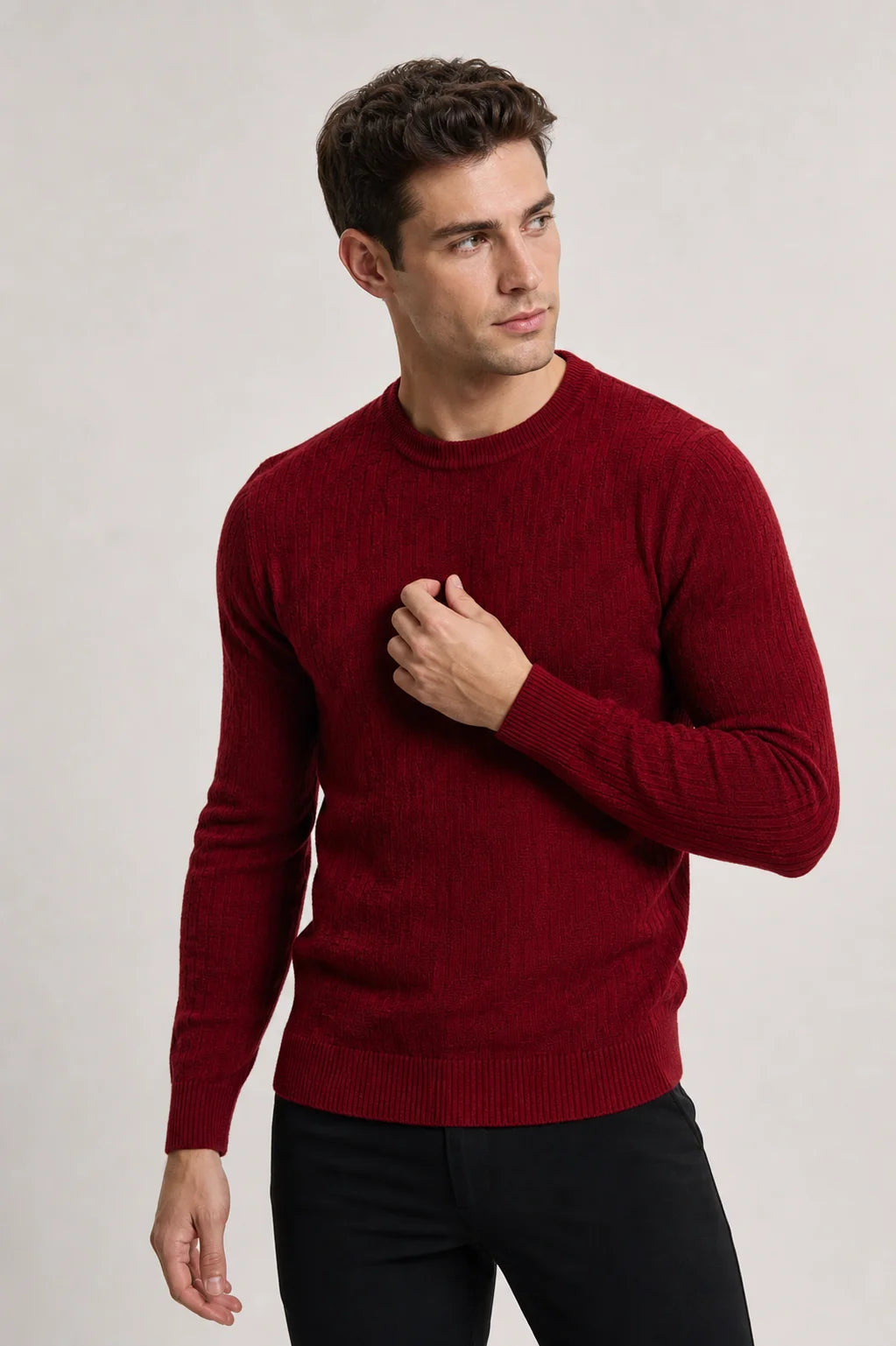 Suéter Tricot Texturizado Azul Marinho